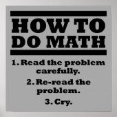 How To Do Math Funny Poster Sign (Devant)