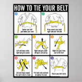 How to Tie Your Karate Belt Instruction Poster (Devant)
