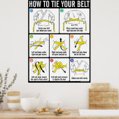 How to Tie Your Karate Belt Instruction Poster (Cuisine)