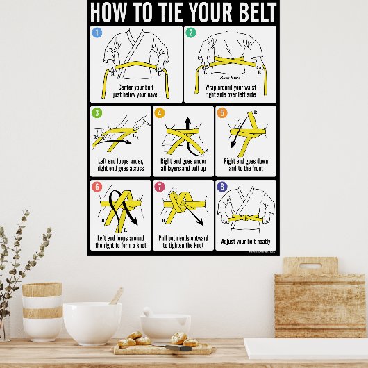 How to Tie Your Karate Belt Instruction Poster (Cuisine)