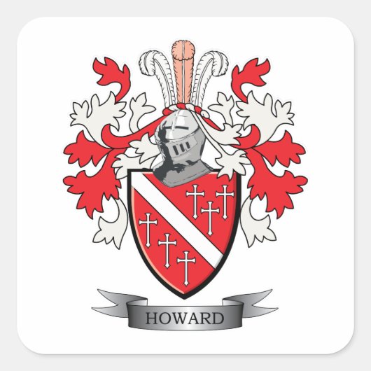 Howard Coat of Arms Vierkante Sticker (Voorkant)