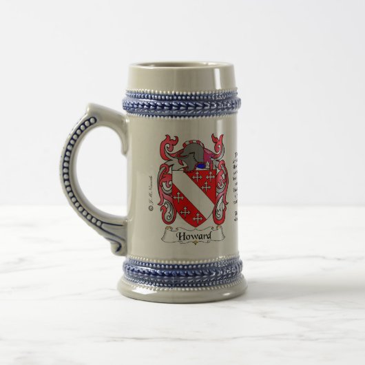 Howard Family Crest Stein Bierpul (Links)