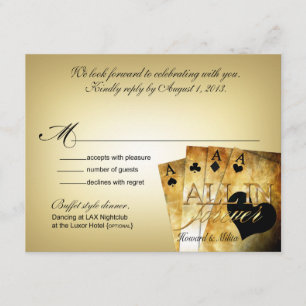 Howard & Milita Las Vegas Deluxe RSVP reactie Kaartje