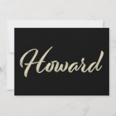 Howard Nom or blanc Carte d'écriture (Devant)