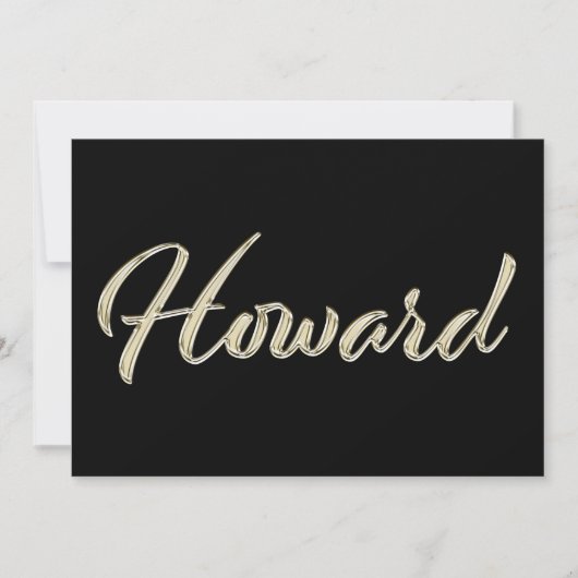 Howard Nom or blanc Carte d'écriture (Devant)