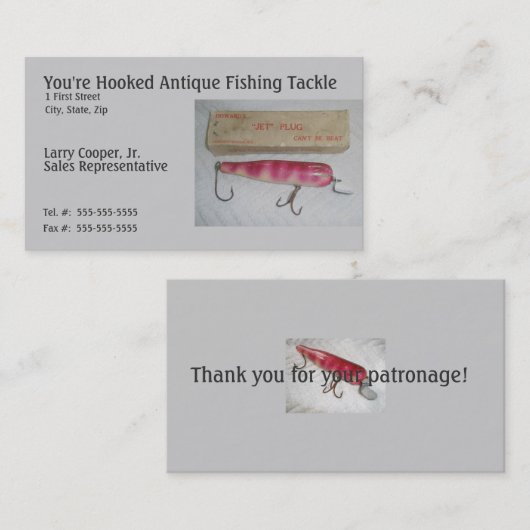 Howard's Jet Plug  Lure Visitekaartje (Voorkant / Achterkant)