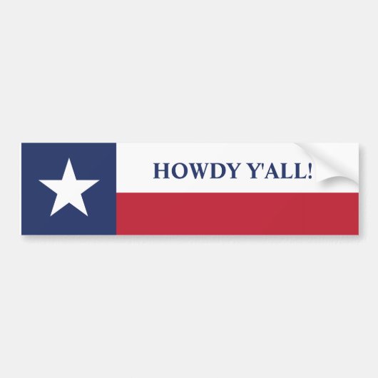 Howdy, allemaal Texas Flag. Bumpersticker (Voorkant)