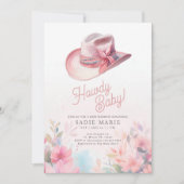 Howdy Baby Girl Western Baby shower Invitation (Devant)