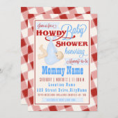 Howdy Baby Western Shower Invitation (Devant / Derrière)