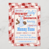 Howdy Baby Westerne Shower-uitnodiging Kaart (Voorkant / Achterkant)