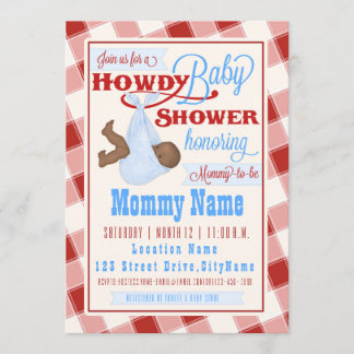 Howdy Baby Westerne Shower-uitnodiging Kaart