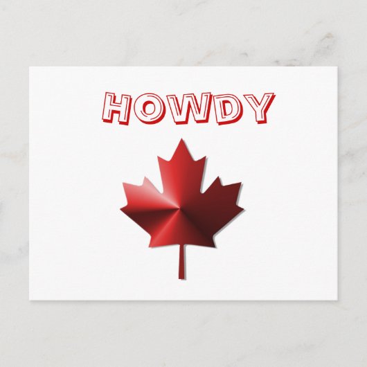 Howdy Canada Flag Maple Leaf Briefkaart (Voorkant)
