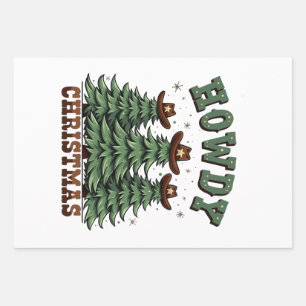 Howdy Christmas Cactus Western Xmas Inpakpapier Vel
