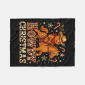 Howdy Christmas Cowboy Gingerbread Design  Fleece Deken (Voorkant (Horizontaal))