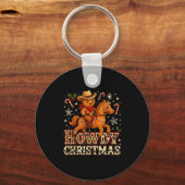 Howdy Christmas Cowboy Gingerbread Design  Sleutelhanger (Voorkant)