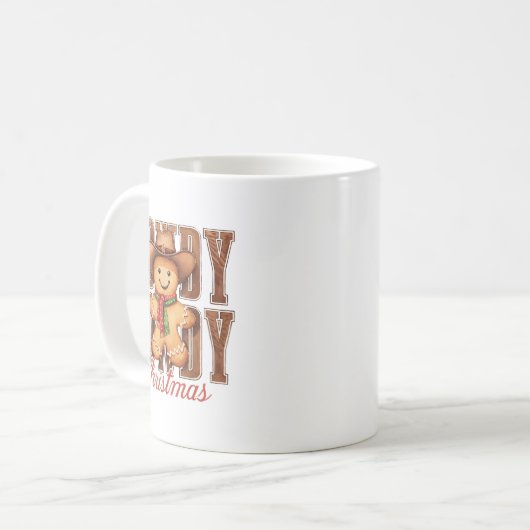 Howdy Christmas Cowboy Gingerbread Man Western Cou Koffiemok (Voorkant links)