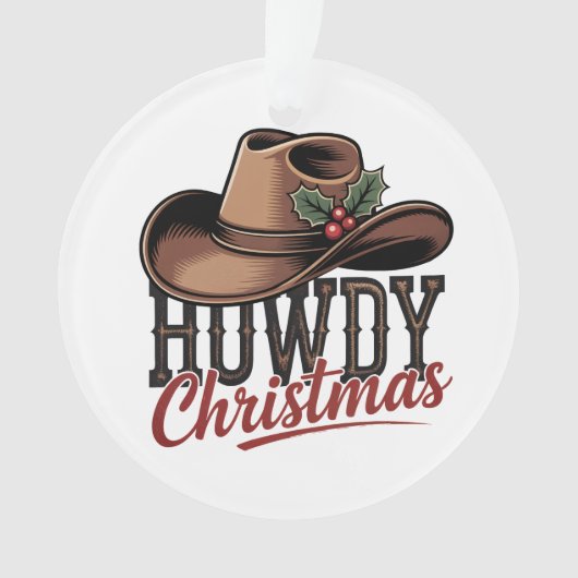 Howdy Christmas Cowboy Hat – Western Holiday Decor (devant)