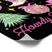 Howdy Christmas Pink Coquette Bow Xmas Tree Wester Poster (Hoek)