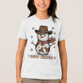 Howdy Christmas Snowman  Tri-Blend Shirt (Voorkant)