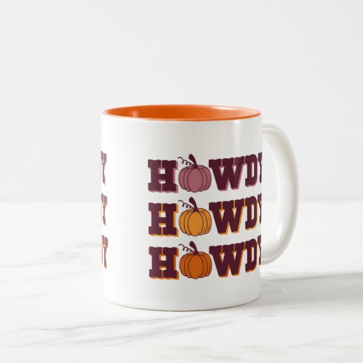 Howdy Citrouille Fall Coffee Mug (Devant droit)