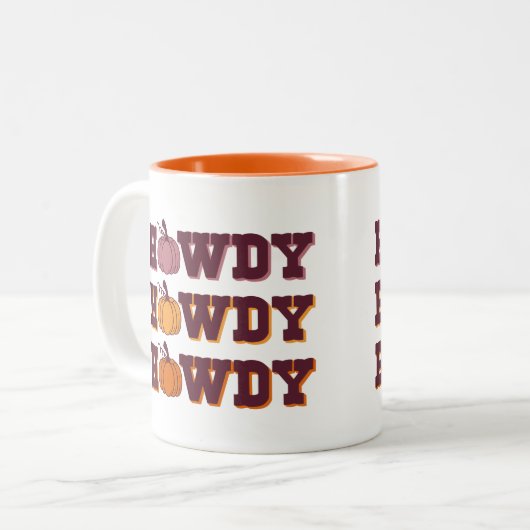 Howdy Citrouille Fall Coffee Mug (Devant gauche)