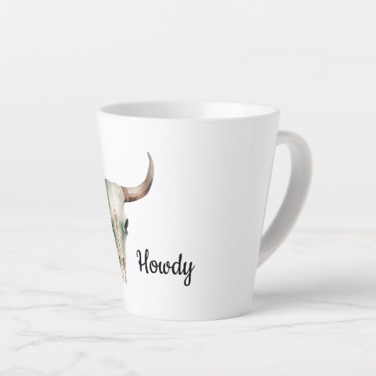 Howdy Cowboy Bullhorns Latte Mok (Rechterhoek)