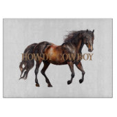 Howdy Cowboy Cowgirl Paard Snijplank (Voorkant)