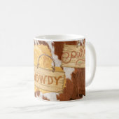 Howdy Cowboy Cowhide Thème Personnalisé Mug (Devant droit)