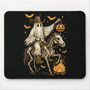 Howdy Cowboy Ghost Pumpkin Riding Skeleton Horse H Muismat