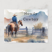 Howdy Cowboy Paard Briefkaart (Voorkant)