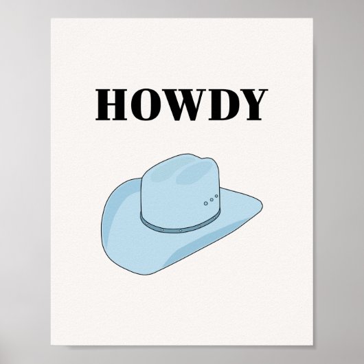 Howdy Cowboy Pet Baby Blue Poster (Voorkant)
