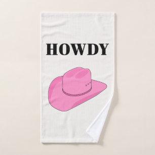 Howdy Cowboy Pet Pink Bad Handdoek