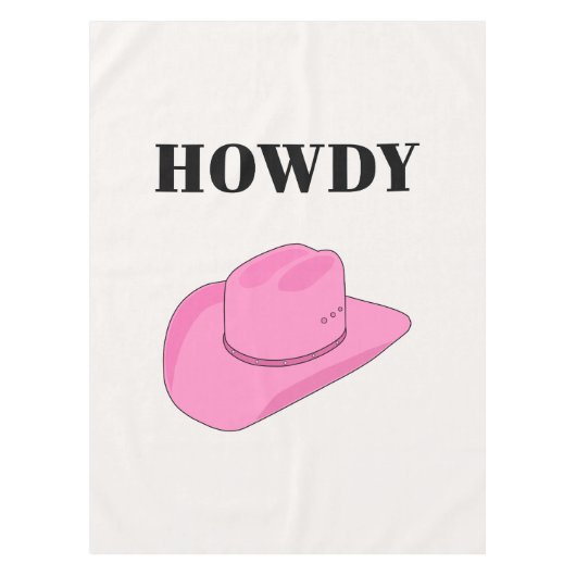 Howdy Cowboy Pet Pink Tafelkleed (Voorkant)