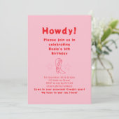 Howdy Cowgirl Birthday Invitation (Debout devant)