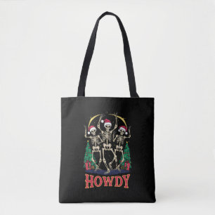 Howdy Dancing Skelet Grappige Kerstvakantie Draagtas
