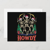 Howdy Dancing Skelet Grappige Kerstvakantie Feestdagenkaart (Voorkant / Achterkant)