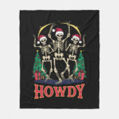 Howdy Dancing Skelet Grappige Kerstvakantie Fleece Deken (Voorkant)