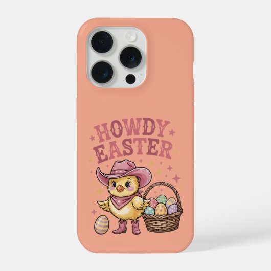 Howdy Easter Chick Cute Egg Hunt Spring Farm iPhone Hoesje (Achterkant)