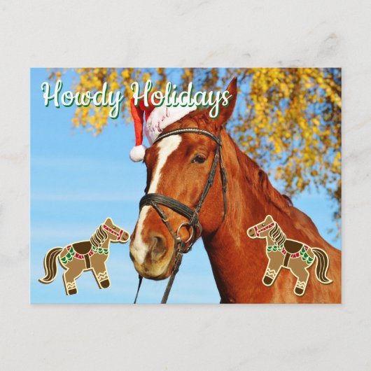 Howdy Feestdagen - Paardenkerst Briefkaart (Voorkant)