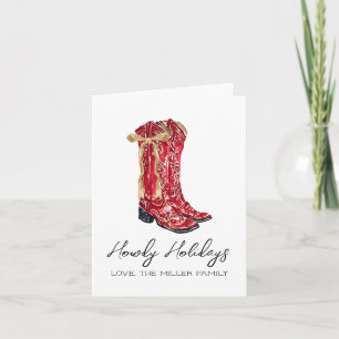 Howdy Feestdagen Westerne kerst Kaart