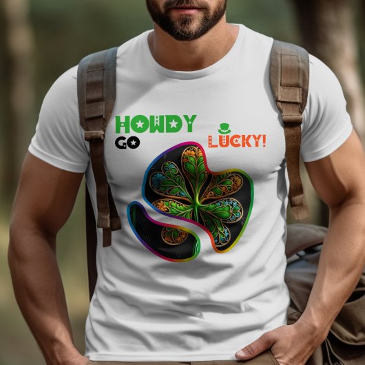 Howdy Go Lucky! - Groene gloed dansfeest T-shirt