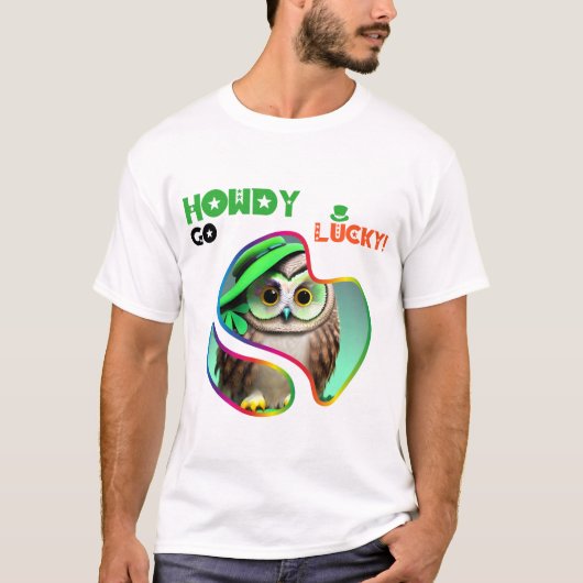 Howdy Go Lucky! - Ierse pub Trivia nacht T-shirt (Voorkant)