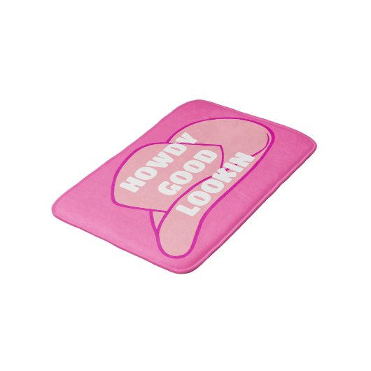 Howdy Goed Uiterlijk Rancher Cowboy Pet Hot Pink Badmat (Gekanteld)