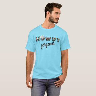 Howdy Gorgeous   Rustic Chic Floral Mannen T-shirt