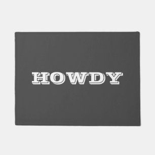 "Howdy" Greeting of Name, Dark Grey Deurmat