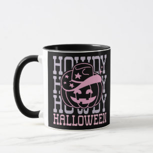 Howdy Halloween Pumpkin Cowboy Pet Zwart Halloween Mok