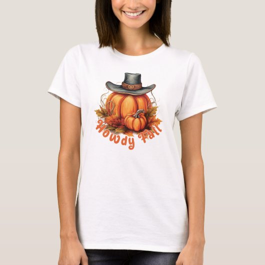 Howdy Herfst - Rustieke herfstvibes T-shirt (Voorkant)