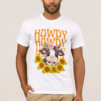 Howdy Highland Koe en Zonnebloemen T-shirt
