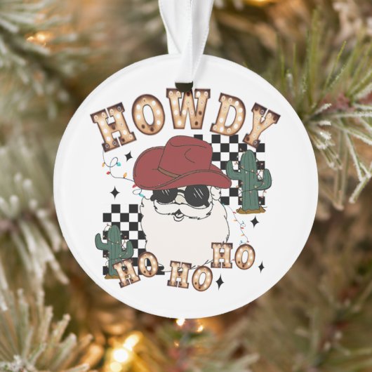 Howdy Ho Ho Santa Ornament (Boom)