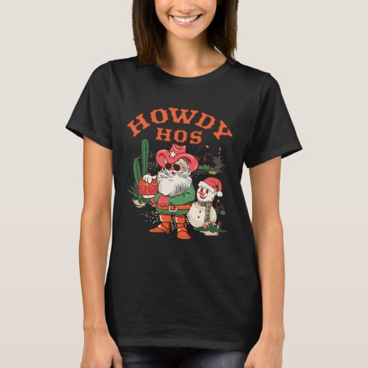 Howdy Hos Funny Kerstkerstkerstmis T-shirt (Voorkant)